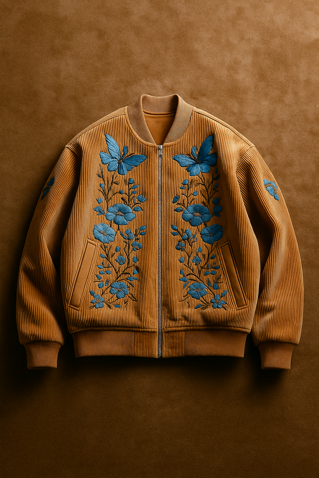 Butterfly Floral Corduroy Jacket