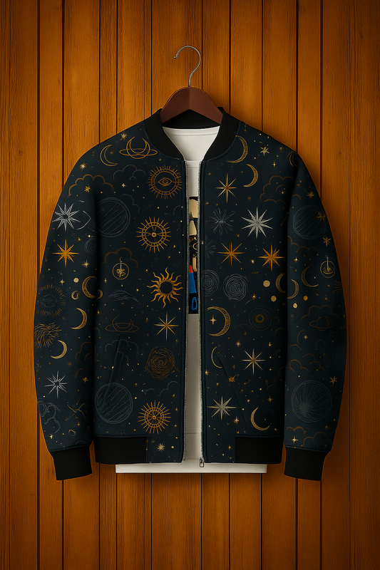 Sun & Moon Print Bomber